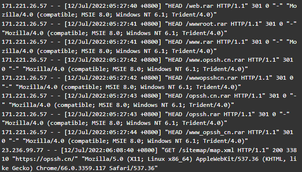 nginx禁止文件下载防止服务器被恶意扫描